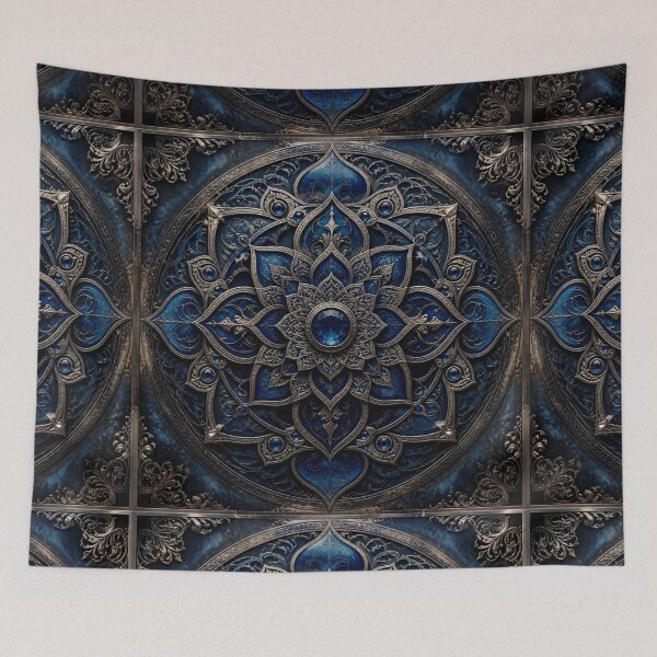Item preview, Celestial Blue Ornate Mandala designed and sold by Bluejai Shop.