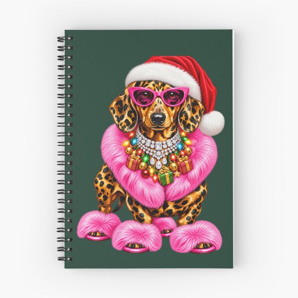 Item preview, Christmas Dachshund Glam Leopard Holiday Dog Art designed and sold by AmiGraph.
