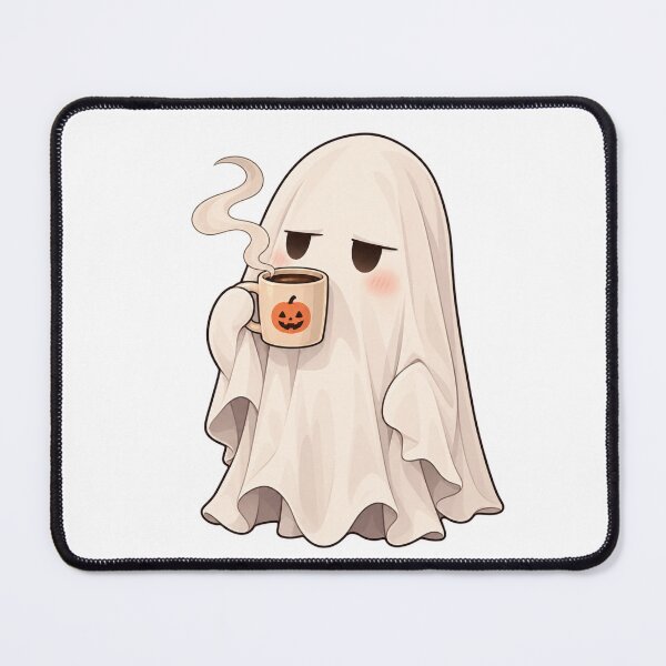 Item preview, Bored Ghost Drinking Coffee – Cute Spooky Coffee designed and sold by Yaqon.