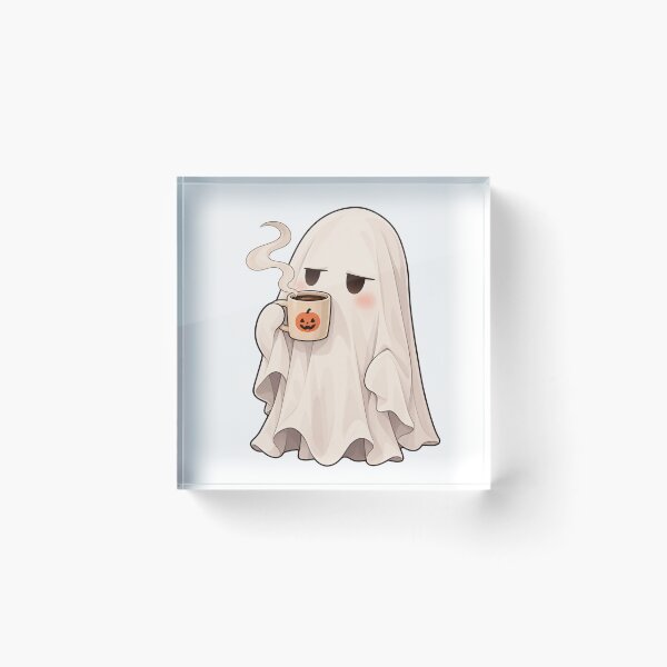 Item preview, Bored Ghost Drinking Coffee – Cute Spooky Coffee designed and sold by Yaqon.