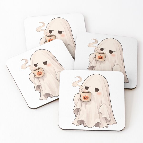 Item preview, Bored Ghost Drinking Coffee – Cute Spooky Coffee designed and sold by Yaqon.