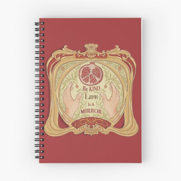 Item preview, Be Kind Life Is A Mirror Art Nouveau Pomegranate Vintage Aesthetic Art Print designed and sold by Borgyart.