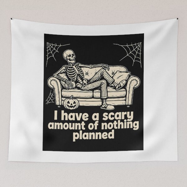 Item preview, I Have a Scary Amount of Nothing Planned – camiseta divertida Halloween Skeleton T-Shirt designed and sold by Tshirt's on DEMAND.