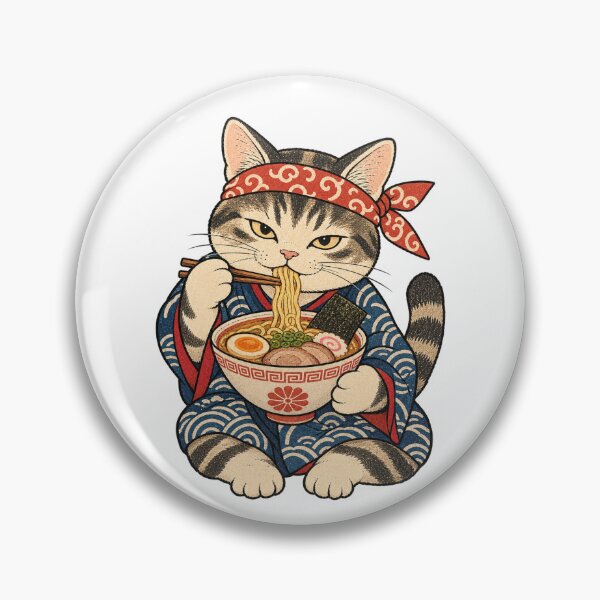 Item preview, Ramen Cat Ukiyo-e Japanese Woodblock Art designed and sold by LuckyCatClubJP.