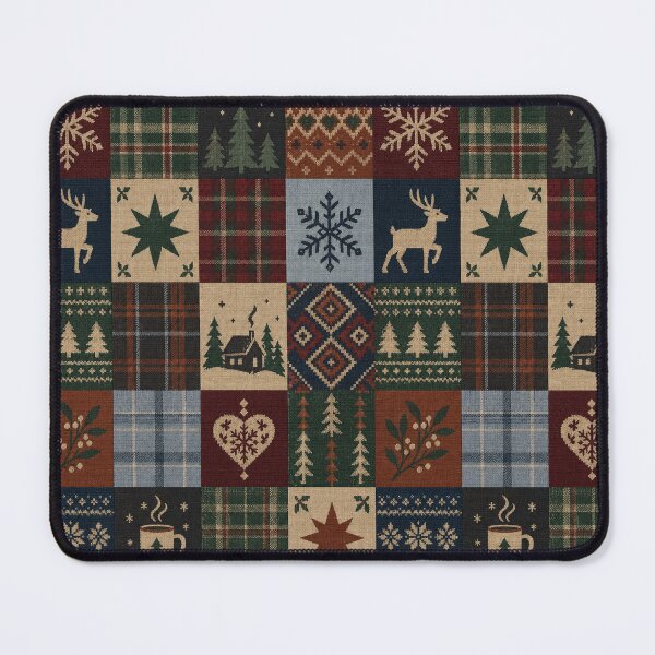 Item preview, Cozy Winter Patchwork Plaid Folk Pattern designed and sold by AliaaSaleh56-.