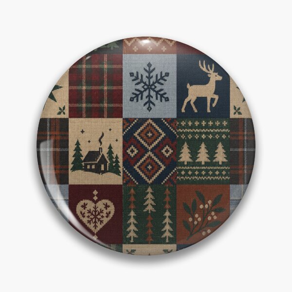 Item preview, Cozy Winter Patchwork Plaid Folk Pattern designed and sold by AliaaSaleh56-.