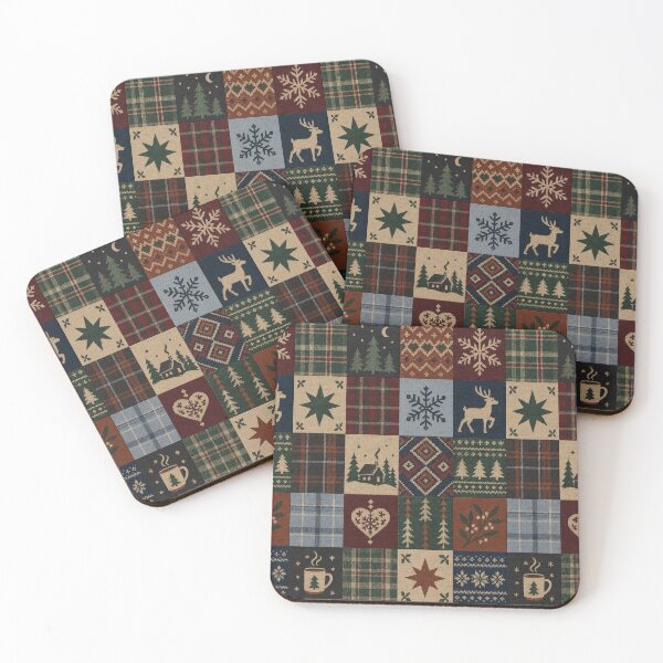 Item preview, Cozy Winter Patchwork Plaid Folk Pattern designed and sold by AliaaSaleh56-.