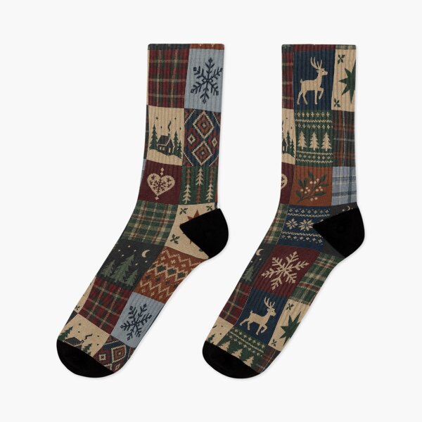 Item preview, Cozy Winter Patchwork Plaid Folk Pattern designed and sold by AliaaSaleh56-.