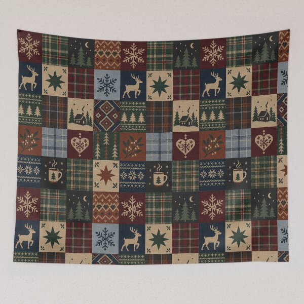 Item preview, Cozy Winter Patchwork Plaid Folk Pattern designed and sold by AliaaSaleh56-.
