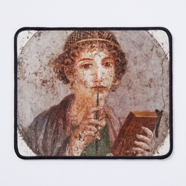 Item preview, Sappho, Painting from Pompeii, 55-79 BC., Museo Archeologico, Naples, Art Print designed and sold by Fine-Art-Hub.
