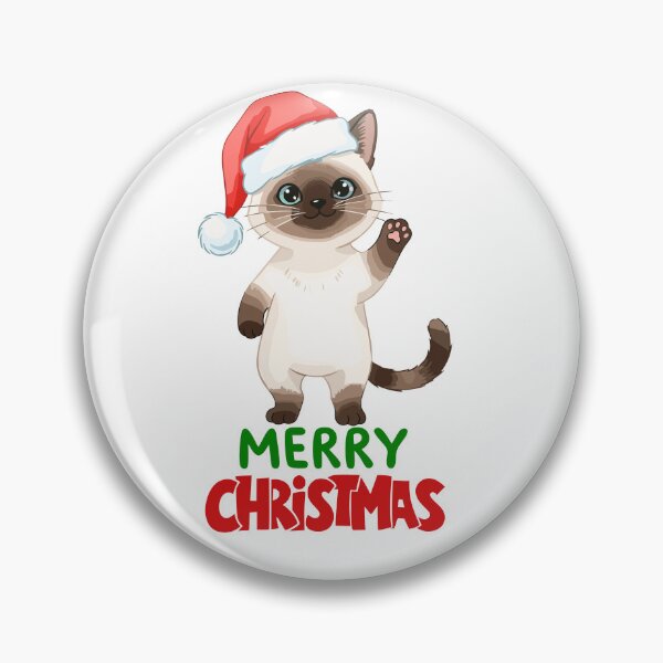 Item preview, Cute Siamese Cat Merry Christmas Holiday Art designed and sold by stormk10.
