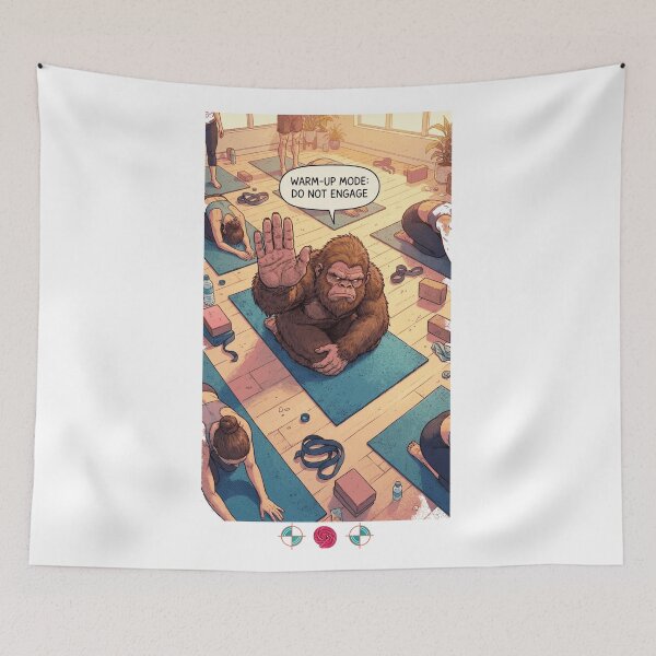 Item preview, Warm-up Mode: Do Not Engage - Funny Grumpy Bigfoot Yoga Comic Design designed and sold by Whimsy Trail Co.