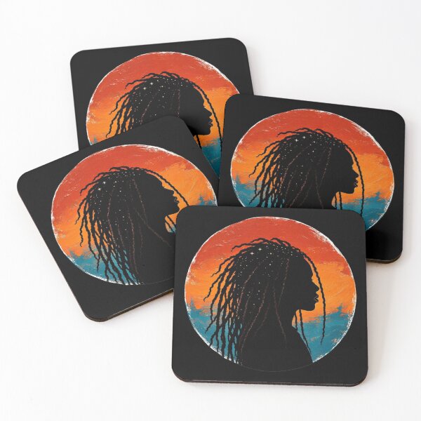Item preview, Dreadlocks Silhouette, Sunset Portrait Art designed and sold by gkhanco.