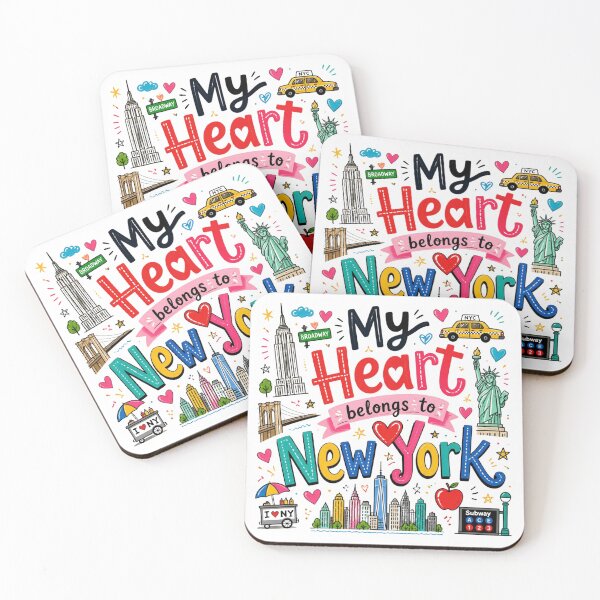 Item preview, My Heart Belongs to New York - Cute Souvenir Travelers Gift for Men Women & Kids  designed and sold by Mozaic Clothes.