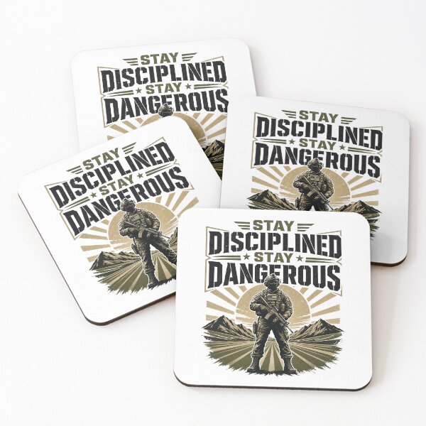 Item preview, Army Soldier Stay Disciplined Stay Dangerous Motivational Slogan gift for Armed Forces designed and sold by LD ART.