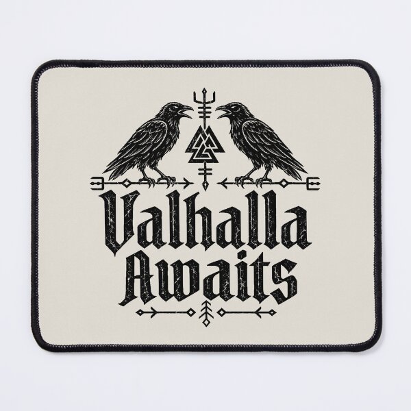 Item preview, Valhalla Awaits Raven Gothic Design – Nordic Norse Mythology Art designed and sold by MetaModel Editions.