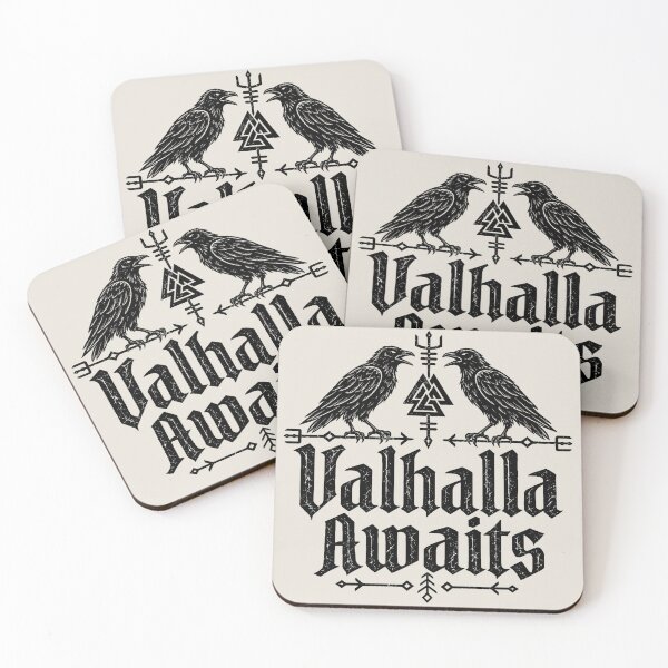 Item preview, Valhalla Awaits Raven Gothic Design – Nordic Norse Mythology Art designed and sold by MetaModel Editions.
