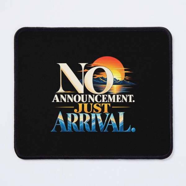 Item preview, No Announcement Just Arrival - Retro Sunset Mountain Typography Graphic designed and sold by Ozyven-Creation.