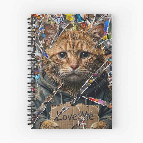 Item preview, Collage a sad anthropomorphic cat made out of 1000 images designed and sold by ataliarts.