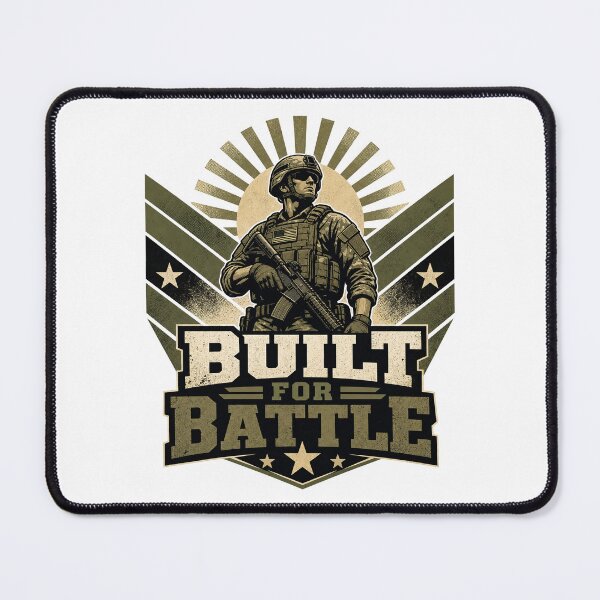 Item preview, Army Soldier Built For Battle Motivational Slogan gift for Armed Forces designed and sold by LD ART.