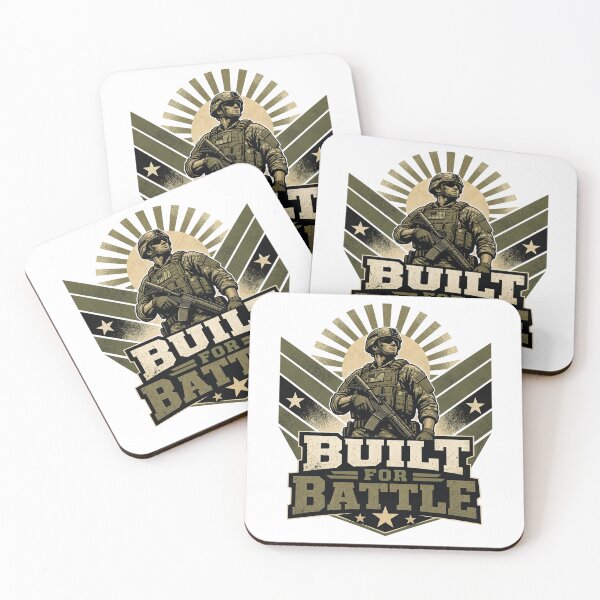 Item preview, Army Soldier Built For Battle Motivational Slogan gift for Armed Forces designed and sold by LD ART.