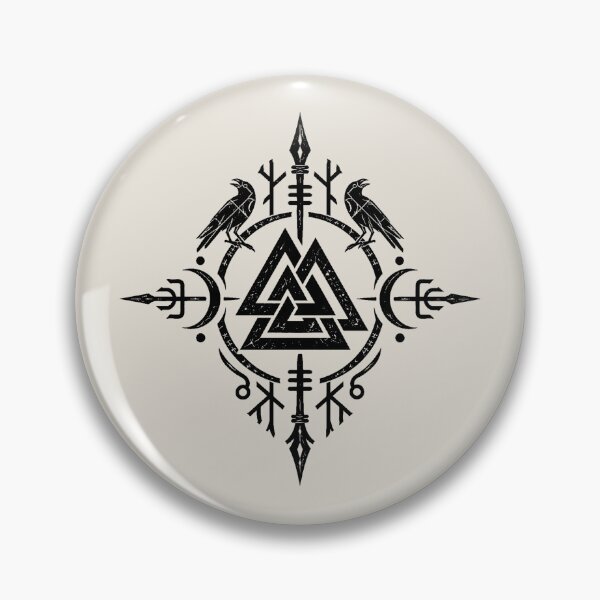 Artikelvorschau, Valknut-Rabe, nordisches Symbol – Dunkelnordische Rune, gotisches Emblem entworfen und verkauft von MetaModel Editions.