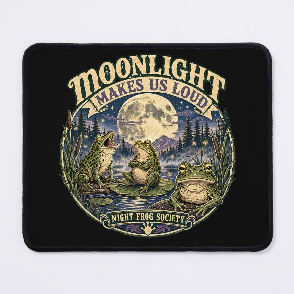 Item preview, Funny Night Frog Society Moonlight Makes Us Loud designed and sold by Wilcox PhotoArt.