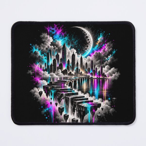 Item preview, Neon Moon City i Surreal Skyline Dreamscape designed and sold by Personiq Kaleido.