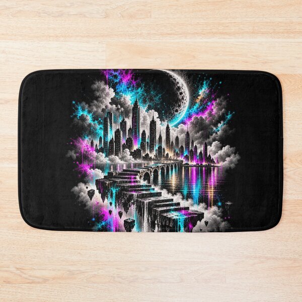 Item preview, Neon Moon City i Surreal Skyline Dreamscape designed and sold by Personiq Kaleido.