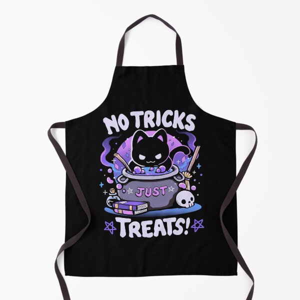 Item preview, No Tricks Just Treats Cute Witch Black Cat Cauldron Halloween designed and sold by JaPanAnimeSh8.