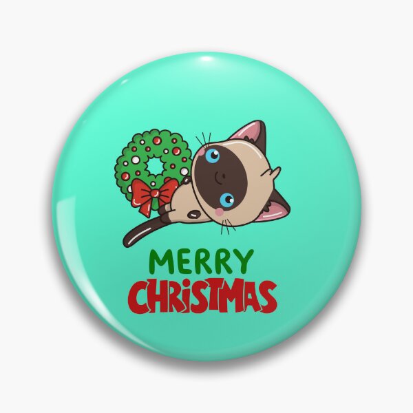 Item preview, Cute Siamese Cat Merry Christmas Holiday Art designed and sold by stormk10.
