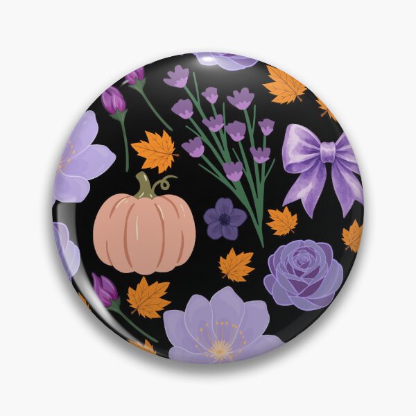 Item preview, Pastel purple floral pumpkin Autumn pattern designed and sold by BigfeetLittlepaws.