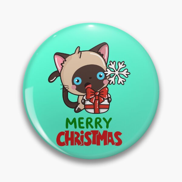 Item preview, Cute Siamese Cat Merry Christmas Holiday Art designed and sold by stormk10.