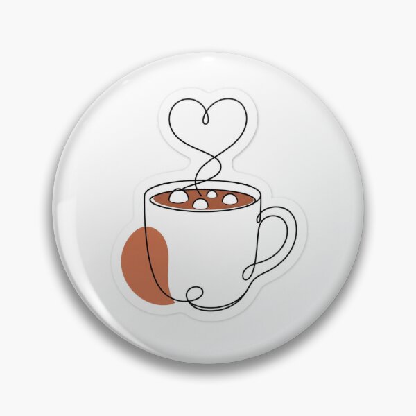 Item preview, Minimalist Line Art Hot Chocolate Mug Heart Steam Sticker designed and sold by Coco Zone .