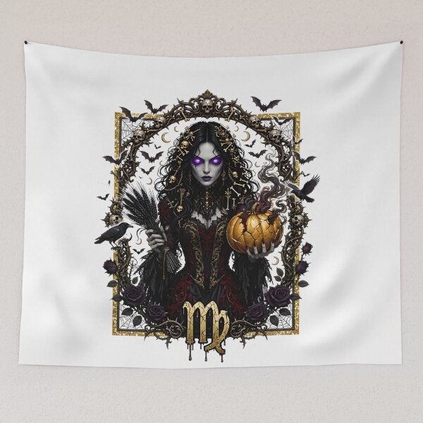 Item preview, Virgo Halloween Gothic Queen Ravens designed and sold by Zodiac Celestial Art.