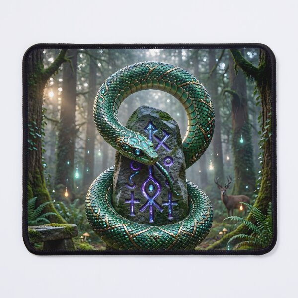Item preview, Ouroboros: Runic Snake and Mystic Standing Stone designed and sold by Sybille-Yates.