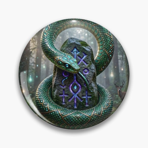 Item preview, Ouroboros: Runic Snake and Mystic Standing Stone designed and sold by Sybille-Yates.