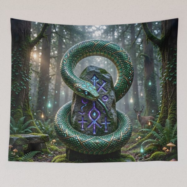 Item preview, Ouroboros: Runic Snake and Mystic Standing Stone designed and sold by Sybille-Yates.
