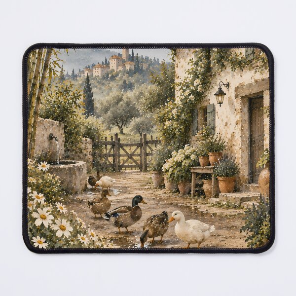 Item preview, Cottagecore Tuscan Village Ducks Watercolour Painting designed and sold by Jozefin's Studio.