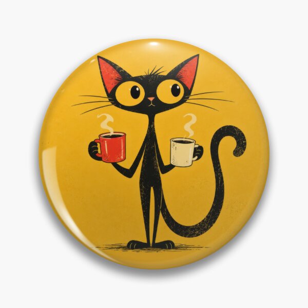 Item preview, Cute cat holding two cups designed and sold by anytka.