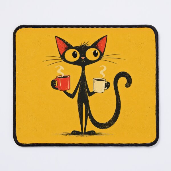 Item preview, Cute cat holding two cups designed and sold by anytka.
