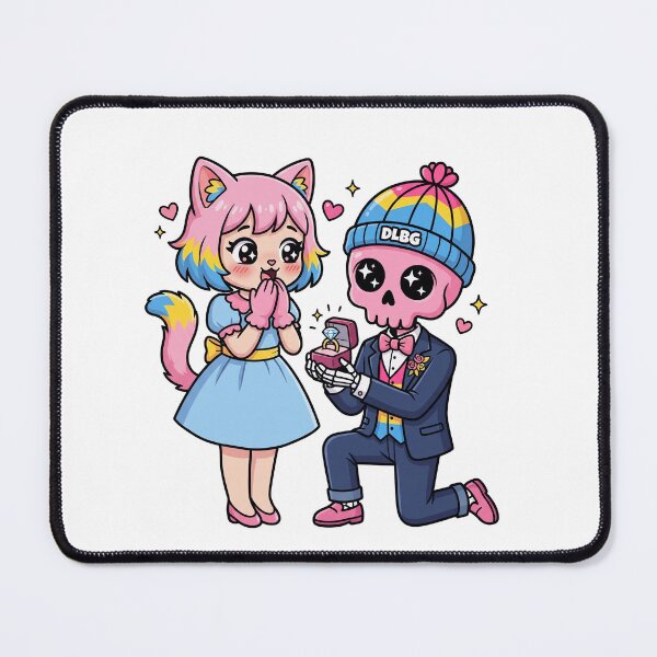 Item preview, Pink Skull Proposal to Anime Cat Girl Kawaii Romance by DLBG designed and sold by DLBG-STORE.