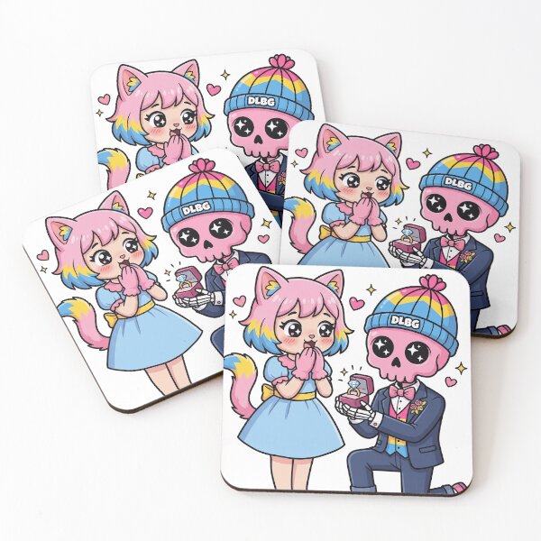 Item preview, Pink Skull Proposal to Anime Cat Girl Kawaii Romance by DLBG designed and sold by DLBG-STORE.