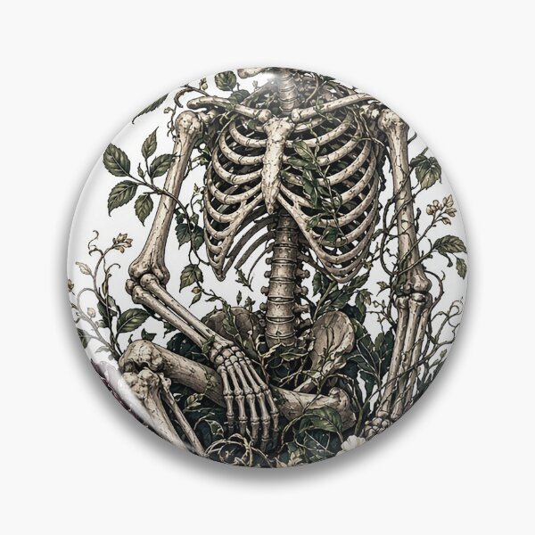 Item preview, Skeleton with Botanical Flowers Dark Academia designed and sold by MFMart.