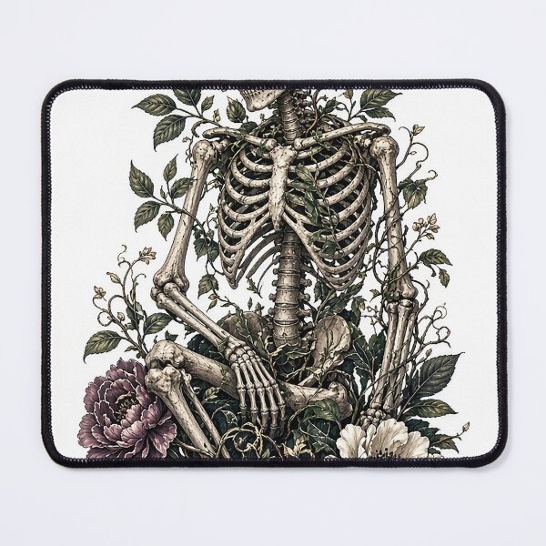 Item preview, Skeleton with Botanical Flowers Dark Academia designed and sold by MFMart.