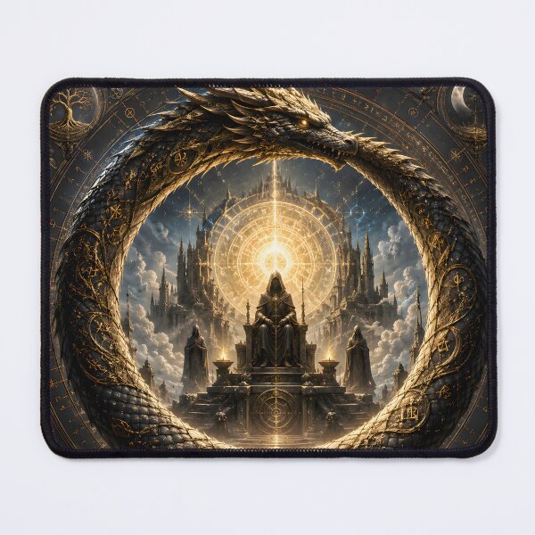 Item preview, Arcane Ouroboros Dark Magic Throne Mandala designed and sold by Sybille-Yates.