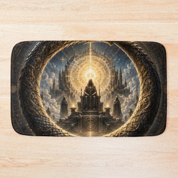 Item preview, Arcane Ouroboros Dark Magic Throne Mandala designed and sold by Sybille-Yates.
