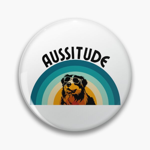 Item preview, Aussitude - Retro Sunset Australian Shepherd with Sunglasses designed and sold by AJTindal.