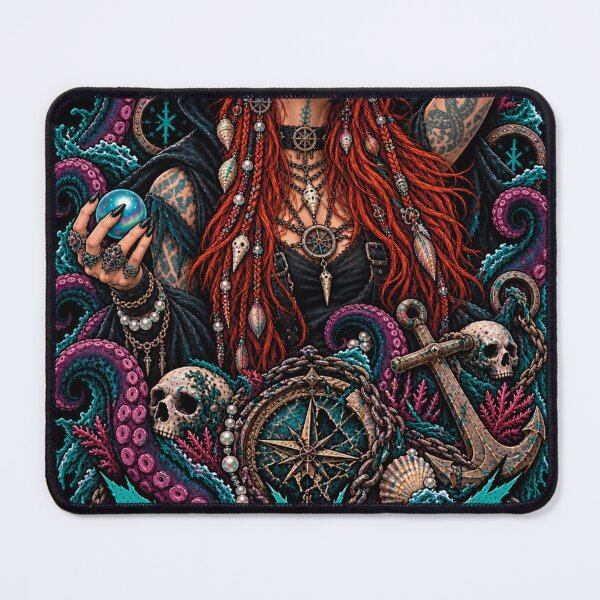 Item preview, Deep Waters Dark Sea Witch Gothic Nautical Art designed and sold by CrazySzoopWorld.