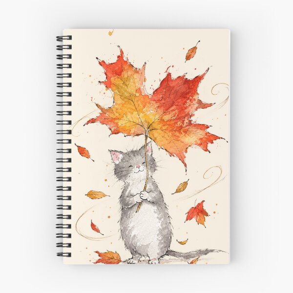 Item preview, Autumn Cat and Leaf designed and sold by Quelon.